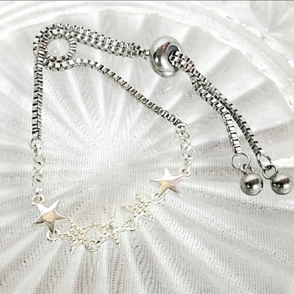 Sterling Silver adjustable Celestial bracelet stars - Picture 7 of 7